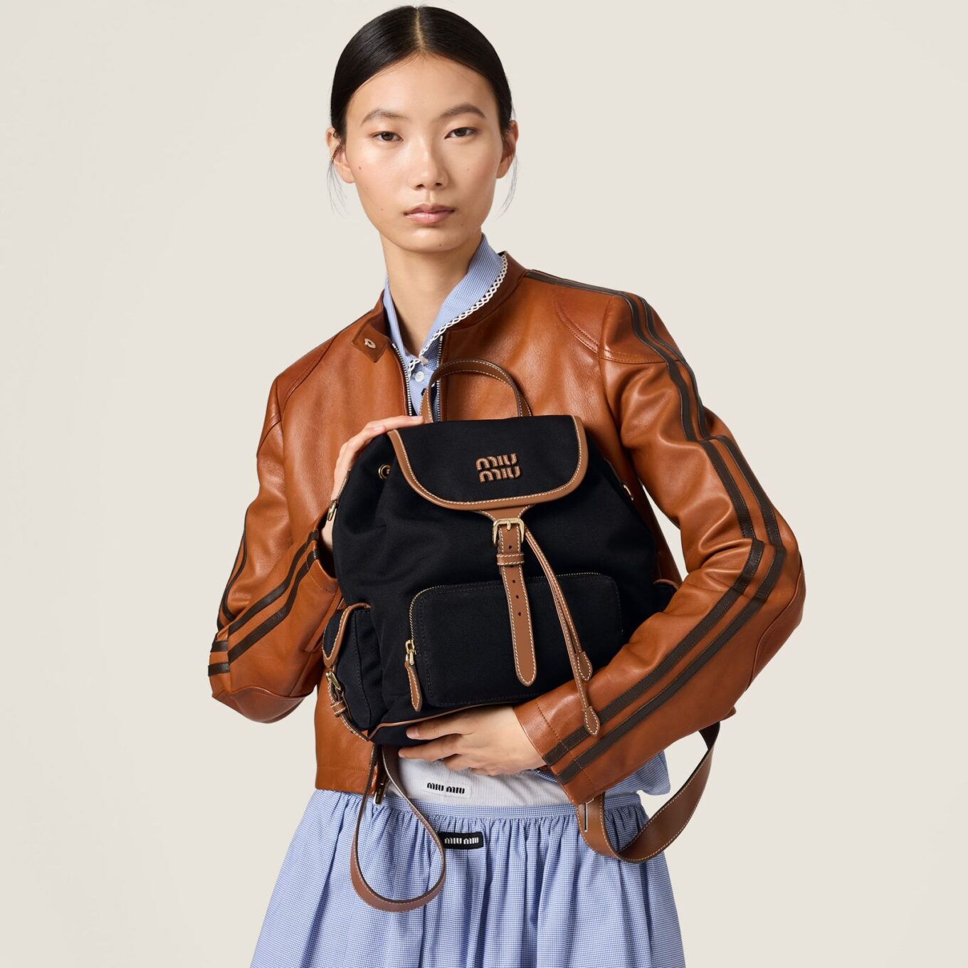 WhatsApp Image 2026-01-23 at 3.08.58 PM Miu Miu Black Canvas Backpack