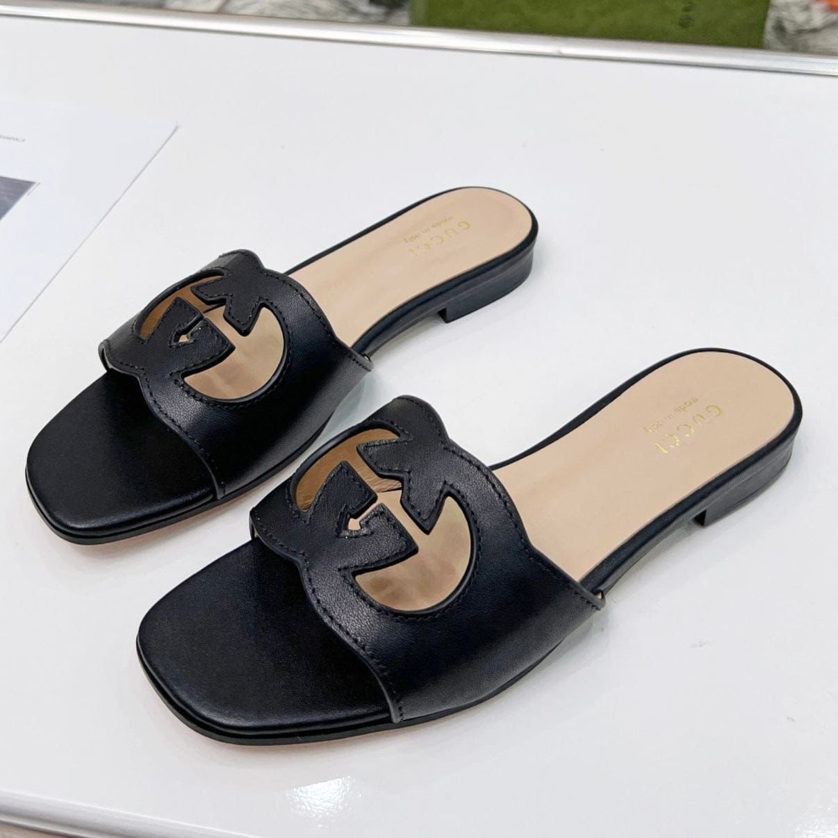 Gucci Interlocking G Black Slide
