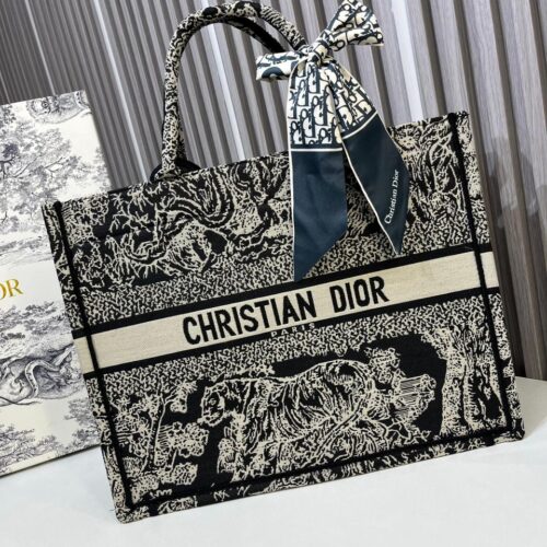 Christian Dior Black Tiger Tote (With Box)