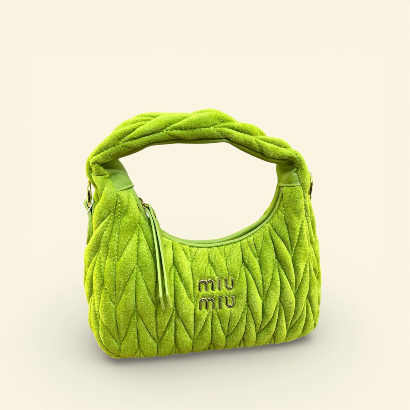 Miu Miu Wander Velvet Neon Shoulder Bag (With Box)