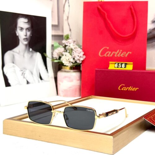 Cartier Rectangular Black Sunglass For Men