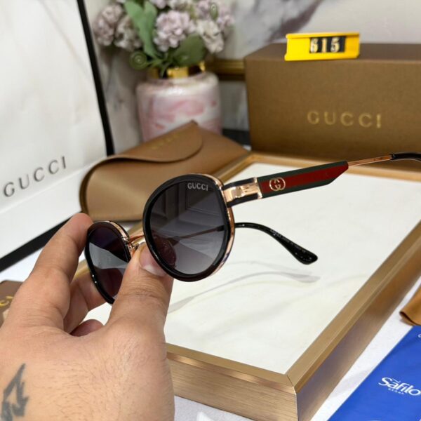 Gucci Oval Black Tinted Sunglass For Women