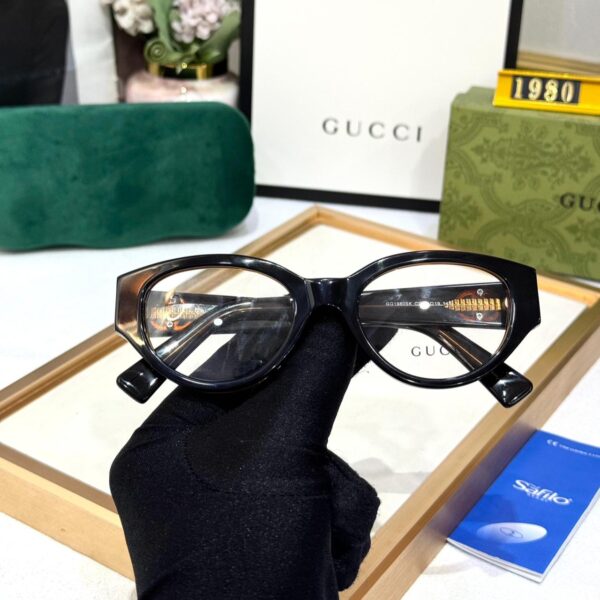 Gucci Black Brown Cat-Eye Optical Eyeglasses for Women